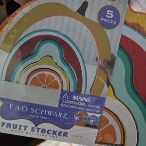 FAO SCHWARTZ Fruit Stack Wood Building Stack  NEW